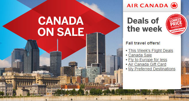 Air Canada Canada Seat Sale (Book by Nov 8)
