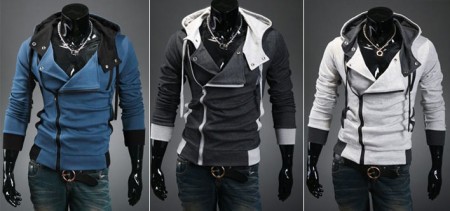 Men's Stylish Turn Down Collar Hoodie Jacket